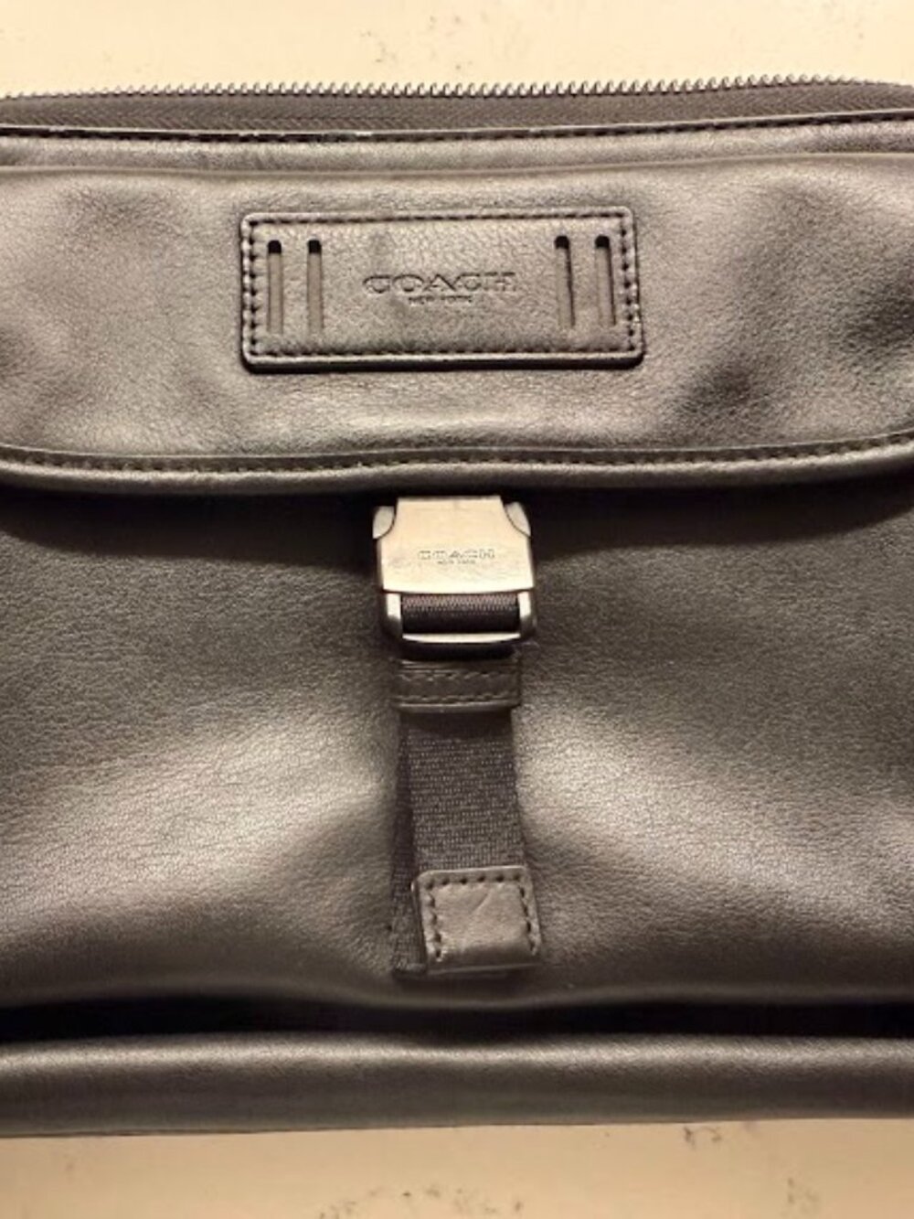 Vintage Coach Black Leather Zip Around Portfolio Organizer 11x8 USA